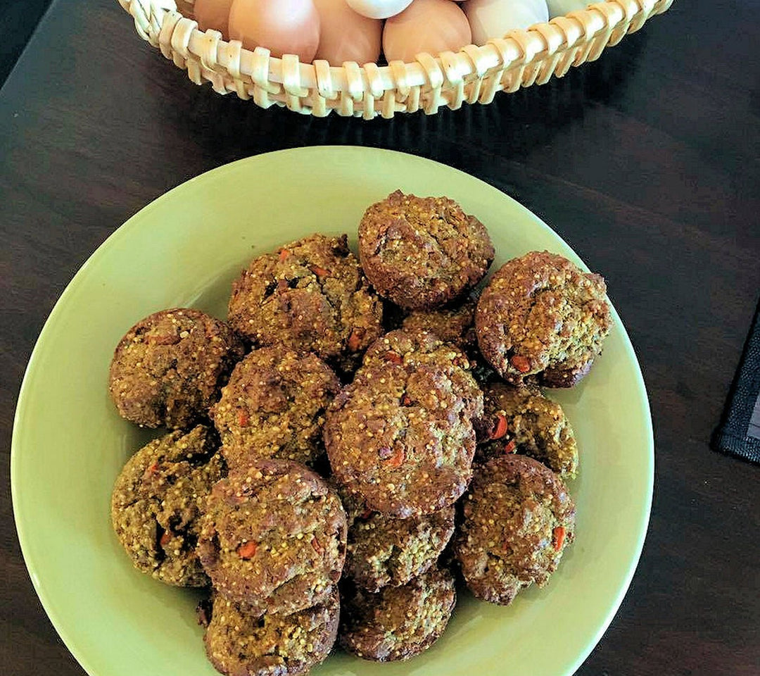 Crunchy Millet, Carrot, and Turmeric Muffins